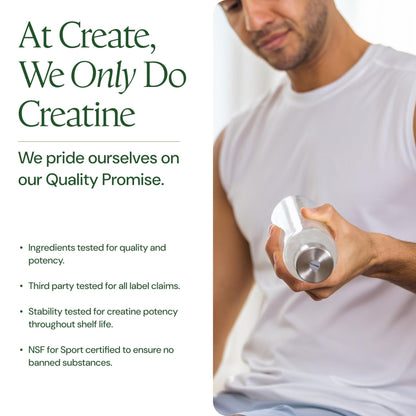 Create Creatine Monohydrate Powder - Creatine Travel Packets, Made with Creapure, 3rd Party Tested & NSF Certified for Sport, 30 Stick Packs, Unflavored - Maple Wellness Supplements