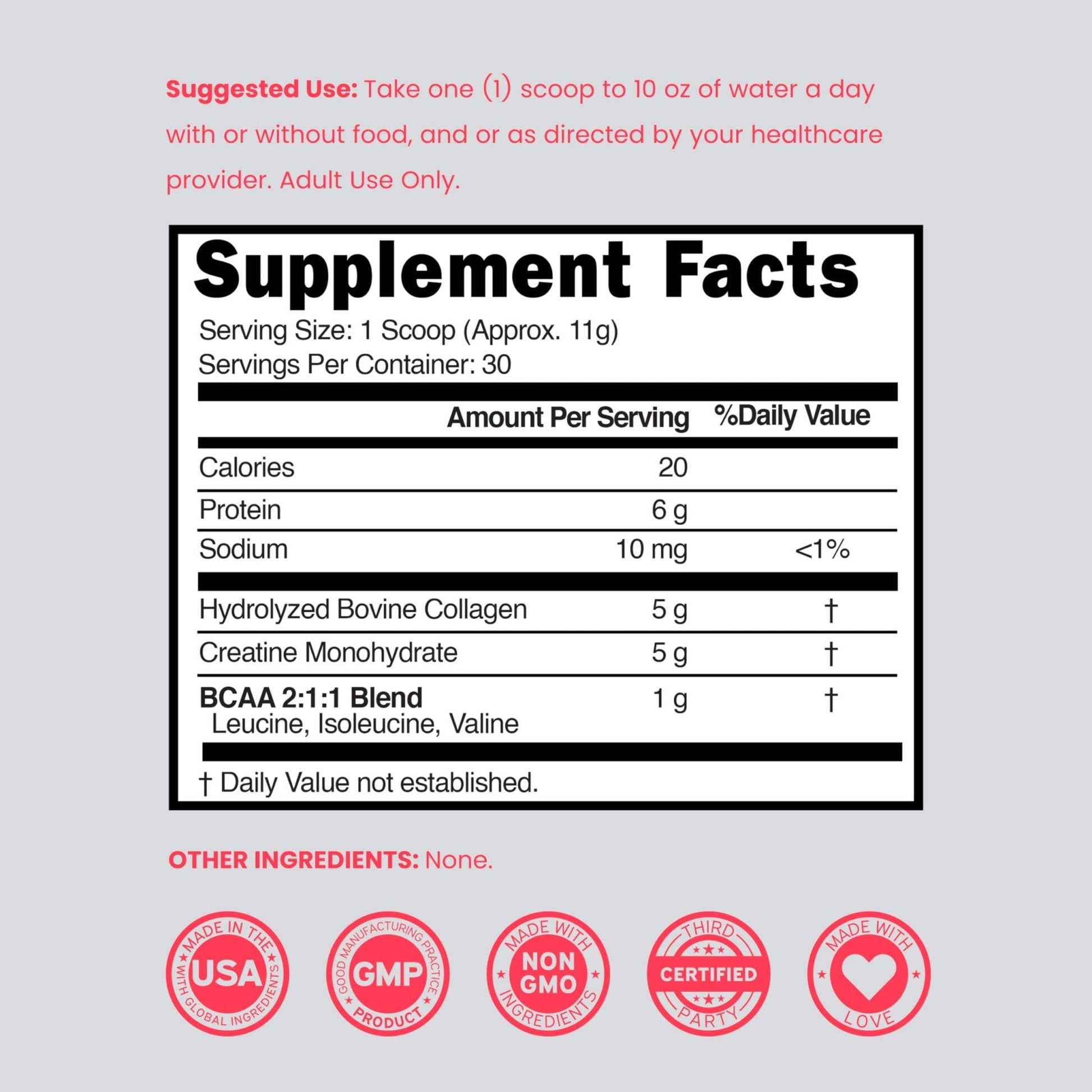 Creatine for Women | Creatine Monohydrate Powder 5G + 5000mg Collagen + 1000mg BCAA 2:1:1 Powder (30 Serving) Support Glutes, Lean Muscles, Recovery, Energy & Stamina Non-GMO, Gluten Free - USA Made - Maple Wellness Supplements