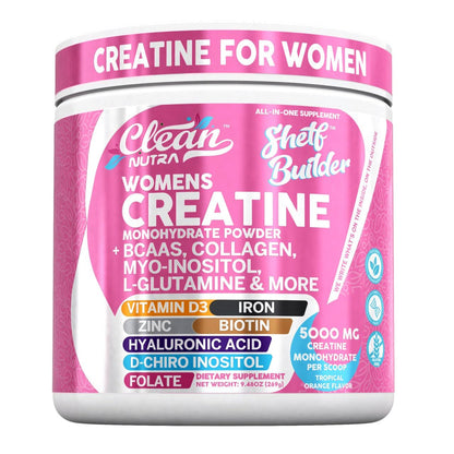 Creatine for Women | Creatine Monohydrate + Powder Myo-Inositol Collagen Biotin Hyaluronic Acid Folate L Glutamine Vitamin D3 Iron Zinc - Maple Wellness Supplements