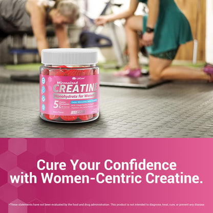 Creatine for Women Gummies, Micronized Creatine Monohydrate + Myo-Inositol, Collagen Peptides, BCAAs, Hyaluronic Acid, Vitamin B6 B12, Zinc for Enërgy, Föcus, Hörmonal Balance, Sugar Free, 120 Counts - Maple Wellness Supplements