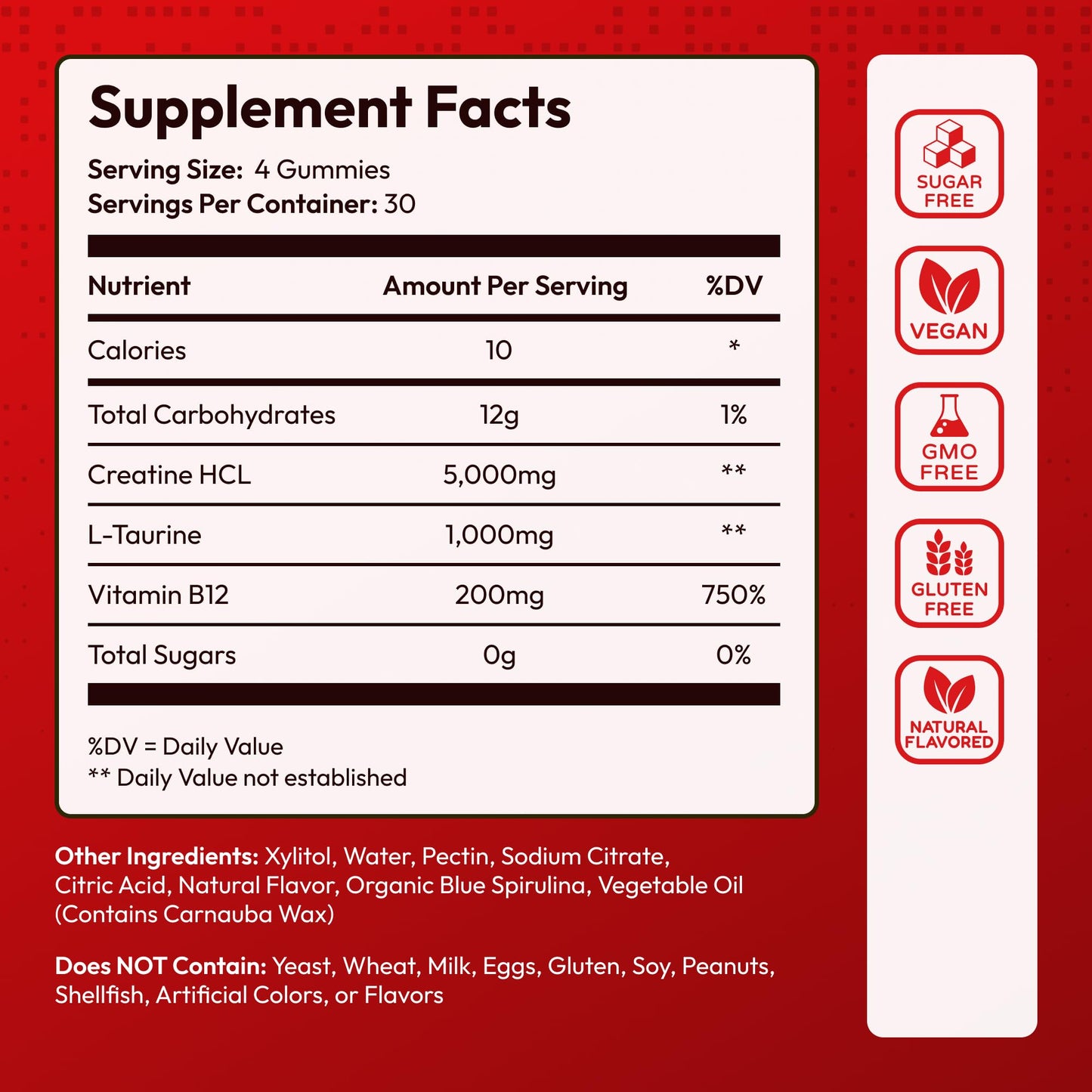 Creatine HCL for Adults 120 Gummies 6200mg - HCL Creatine Advanced Complex with L-Taurine + Vitamin B12 for Men & Women Muscle Strength & Builder, Energy Boost, - Maple Wellness Supplements