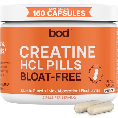 Creatine HCL Pills - Muscle Growth, Endurance, No Bloat, No Load, Not Flavored - Maple Wellness Supplements