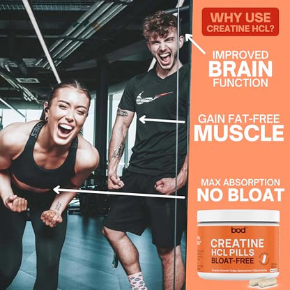 Creatine HCL Pills - Muscle Growth, Endurance, No Bloat, No Load, Not Flavored - Maple Wellness Supplements