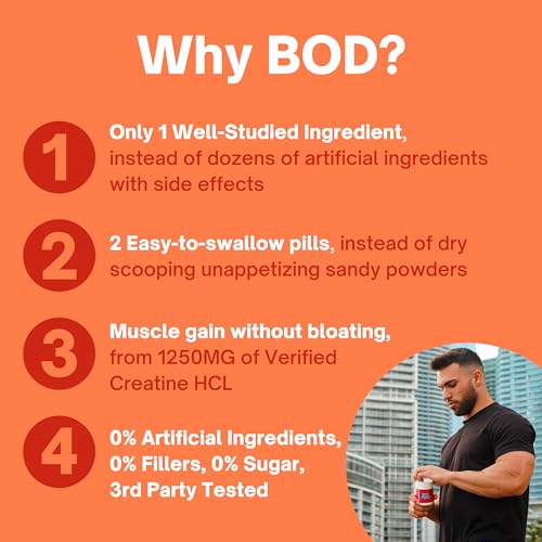 Creatine HCL Pills - Muscle Growth, Endurance, No Bloat, No Load, Not Flavored - Maple Wellness Supplements