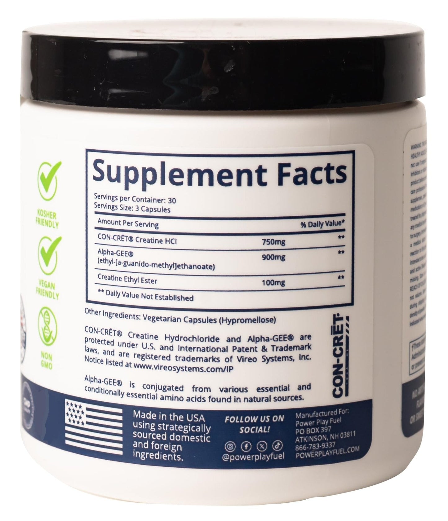 CREATINE HCl + Recovery Capsules for Men and Women, Muscle & Brain Health, Cognitive Function, Immune Support - 90 Vegetable Capsules - Maple Wellness Supplements