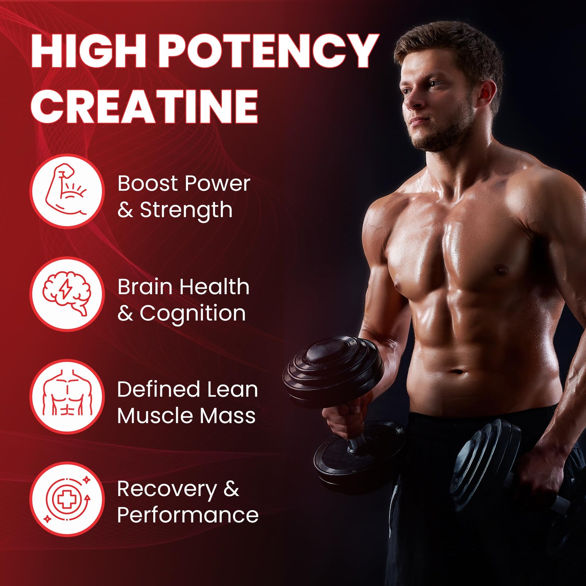 Creatine Monohydrate 5000mg Gummies, Pre-Workout 5g Creatine Gummy Supplement for Men & Women: Muscle Builder & Energy Boost, Sugar Free, Vegan, Strawberry Flavor, (120 Count) Made in USA - Maple Wellness Supplements