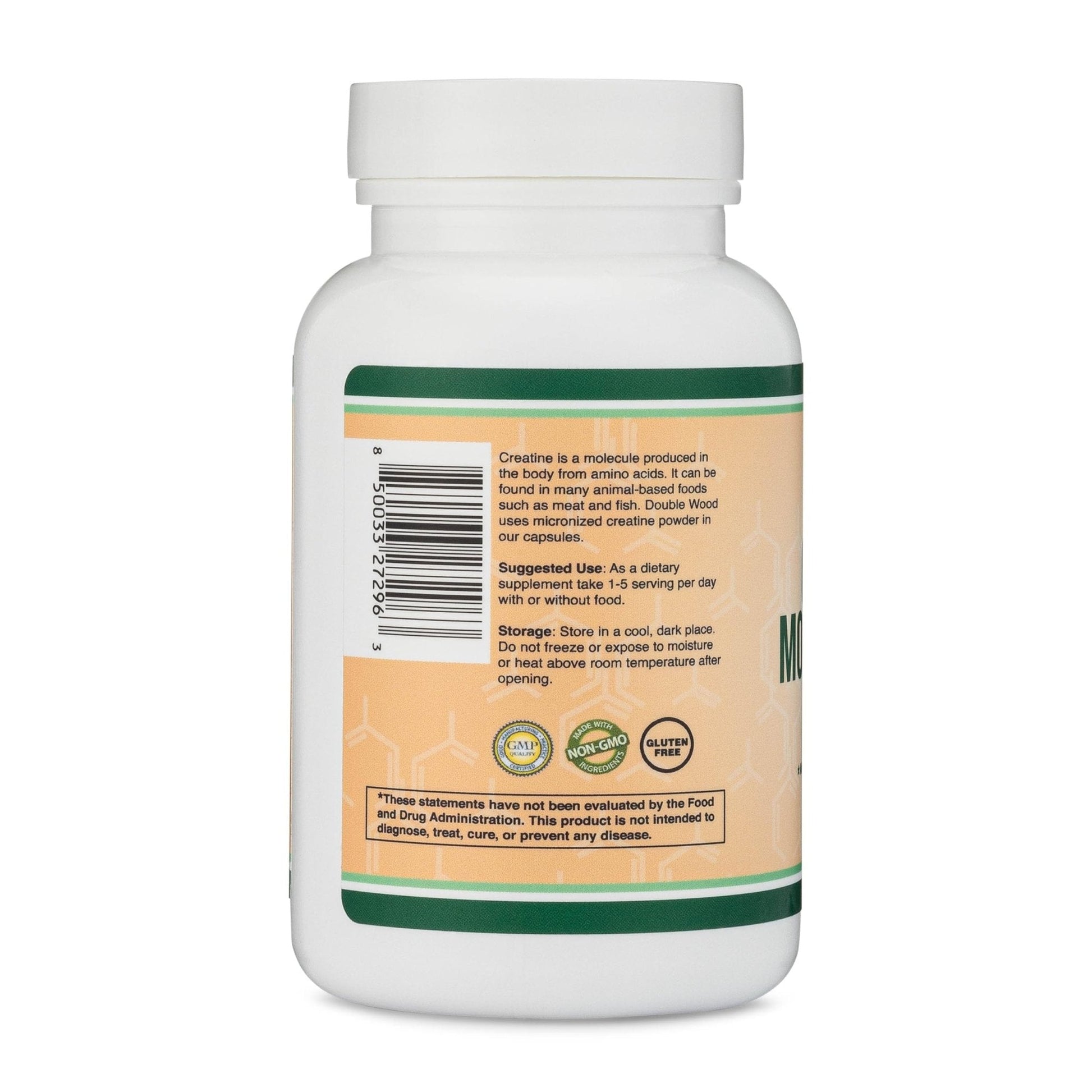 Creatine Monohydrate Capsules - 1g per Serving, 120 Count - No Fillers, Vegan Safe, Non-GMO, Gluten Free by Double Wood - Maple Wellness Supplements
