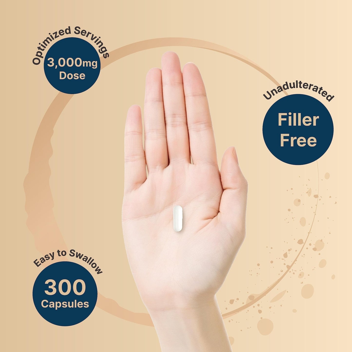 Creatine Monohydrate Capsules 3,000mg Per Serving, 300 Count | Micronized, Unflavored Creatine Pills | Pre-Workout & Muscle Strength Support | Easy to Swallow, Filler-Free | 50 Servings - Maple Wellness Supplements