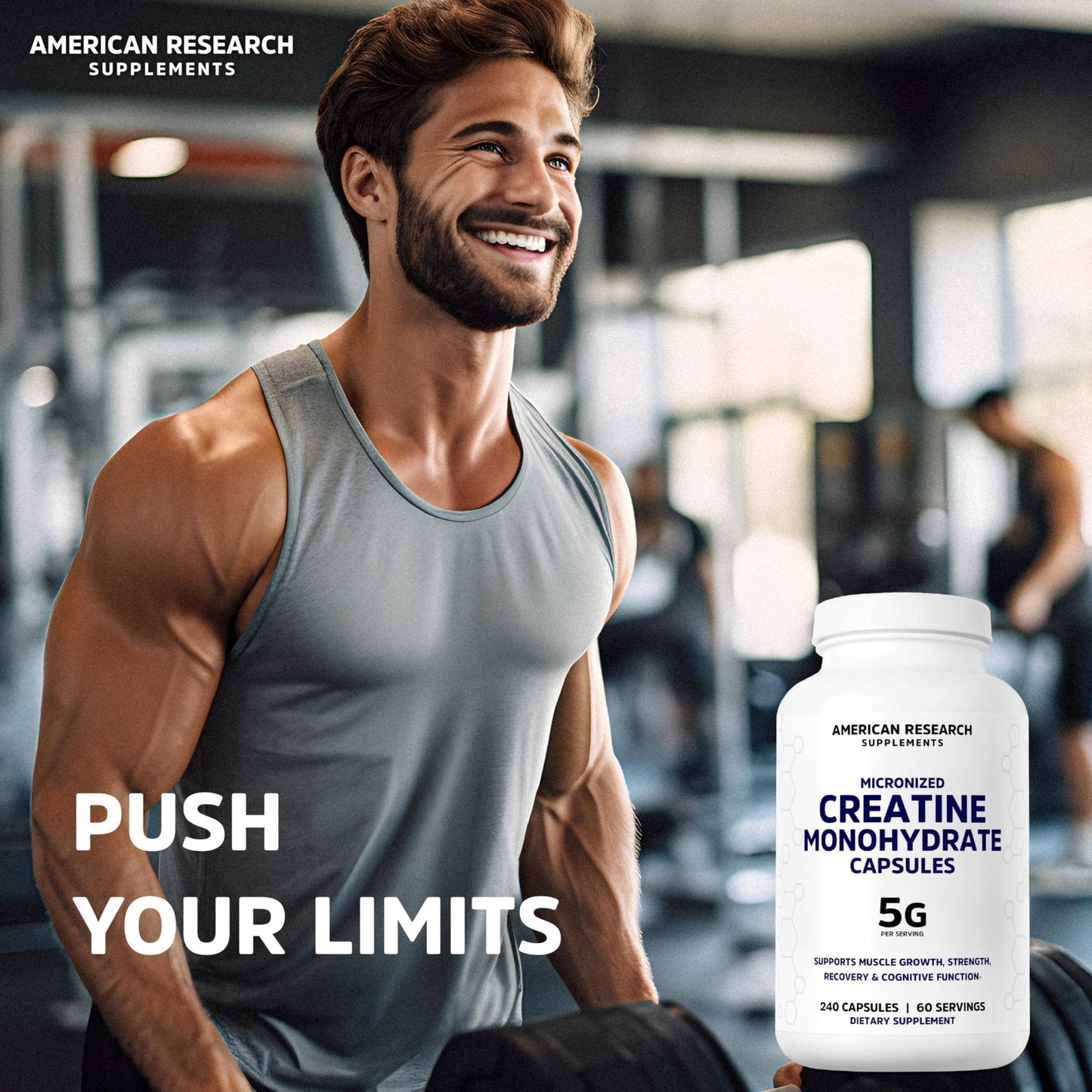 Creatine Monohydrate Capsules 5G | 60 Servings | Vegan | 4 Caps per Serving | Micronized Creatine Pills 5000mg | 240 Capsules | Creatine Pills For Men & Women - Maple Wellness Supplements