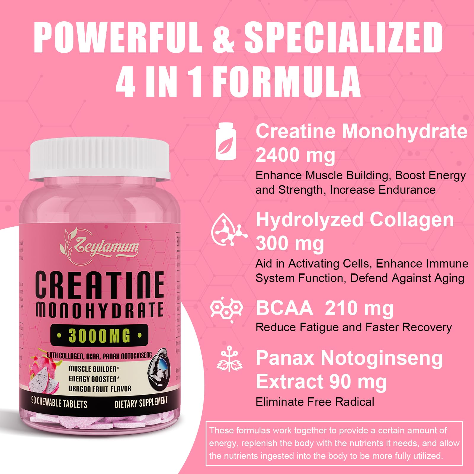Creatine Monohydrate for Women, Creatine Supplement 3000mg, with Hydrolyzed - Maple Wellness Supplements