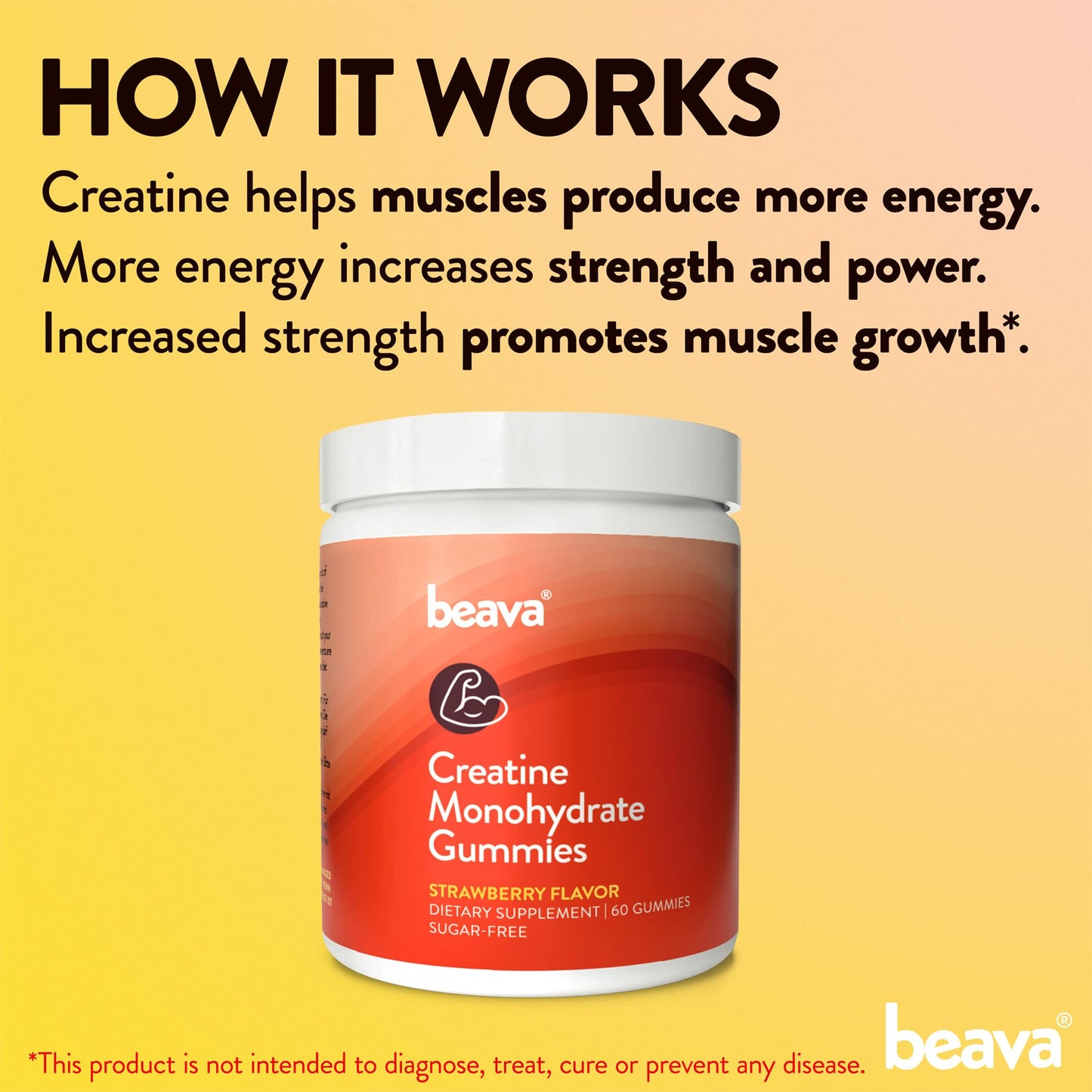 Creatine Monohydrate Gummies - 30 Servings - Vegan Creatine Chews for Muscle Growth, Muscle Recovery, Workout Recovery, Anaerobic Endurance - No Loading Phase - No Bloating - Strawberry - No Sugar - Maple Wellness Supplements