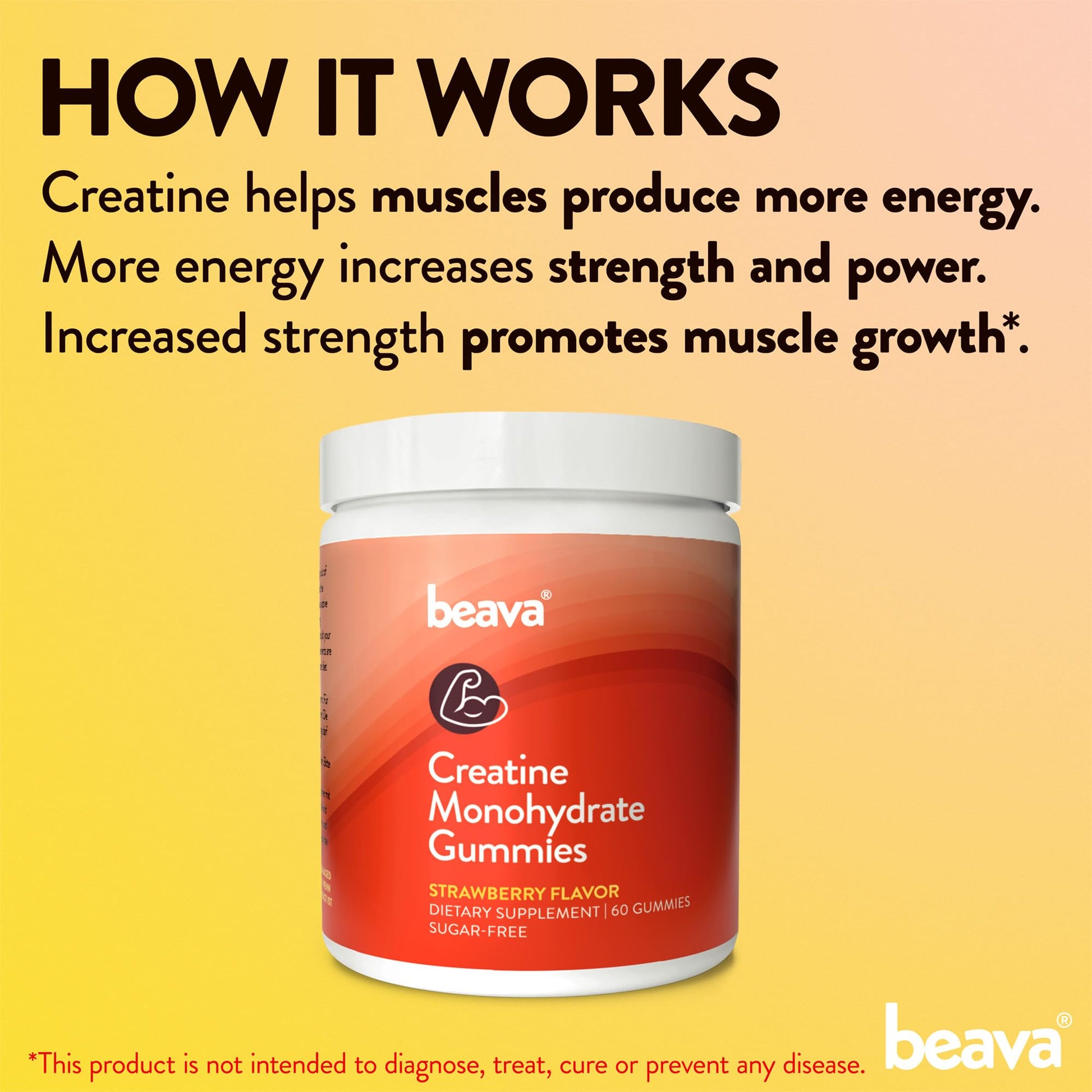 Creatine Monohydrate Gummies - 30 Servings - Vegan Creatine Chews for Muscle Growth, Muscle Recovery, Workout Recovery, Anaerobic Endurance - No Loading Phase - No Bloating - Strawberry - No Sugar - Maple Wellness Supplements