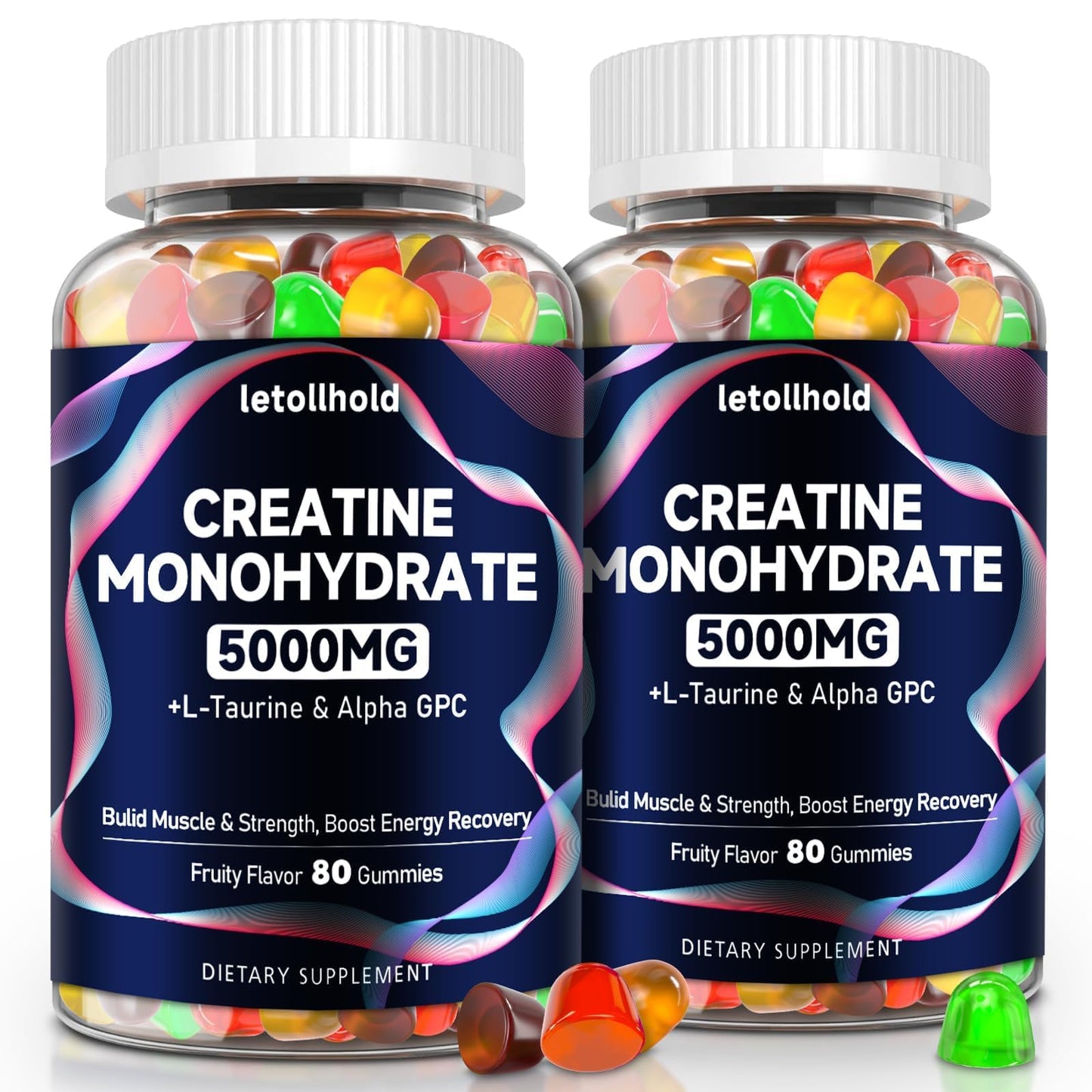 Creatine Monohydrate Gummies 5g for Women & Men - Creatine Gummies for Women Pre Workout Chewables with L-Taurine & Alpha GPC, Sugar-Free Muscle Builder, Energy Boost, Vegan Non-GMO (160 Count) - Maple Wellness Supplements