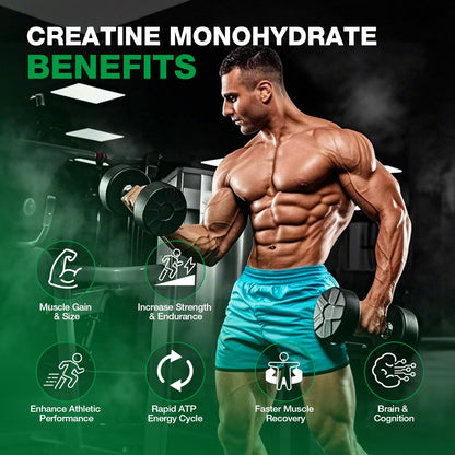 Creatine Monohydrate Gummies - Pre-Workout Creatine for Women Men, Enhanced Muscle Strength, Boost Focus and Endurance, Muscle Builder,Complex L-Taurine + Vitamin B12,Vegan, Gluten-Free 160 Count - Maple Wellness Supplements