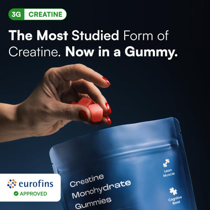 Creatine Monohydrate Gummies - Supports Muscle Growth, Recovery & Brain Function - Convenient & Easy to Take - Great Tasting Watermelon Flavor - Maple Wellness Supplements