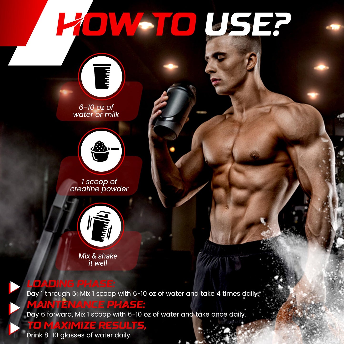Creatine Monohydrate Powder - 5000mg Micronized for Muscle Growth, Enhanced - Maple Wellness Supplements