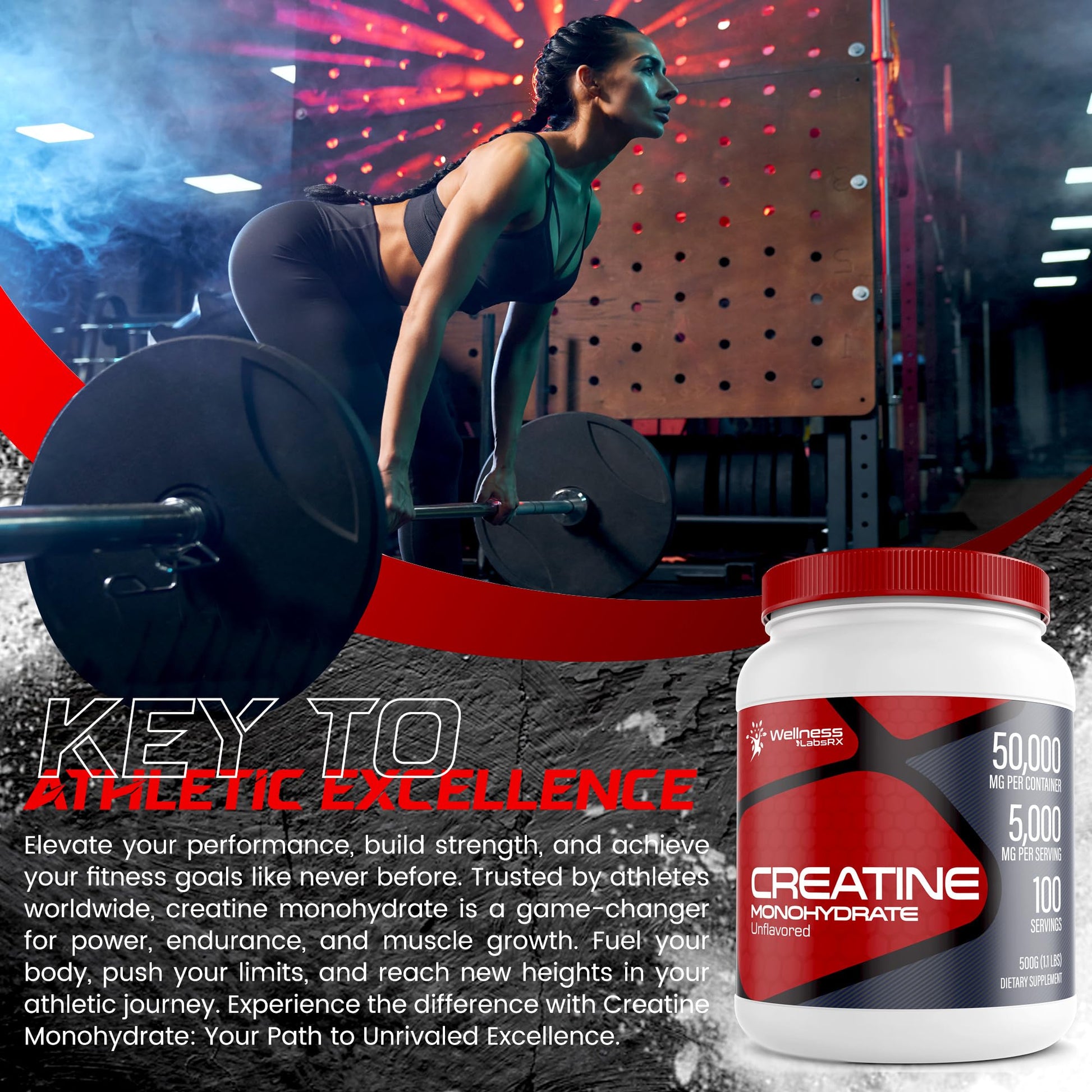 Creatine Monohydrate Powder - 5000mg Micronized for Muscle Growth, Enhanced - Maple Wellness Supplements