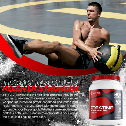 Creatine Monohydrate Powder - 5000mg Micronized for Muscle Growth, Enhanced - Maple Wellness Supplements