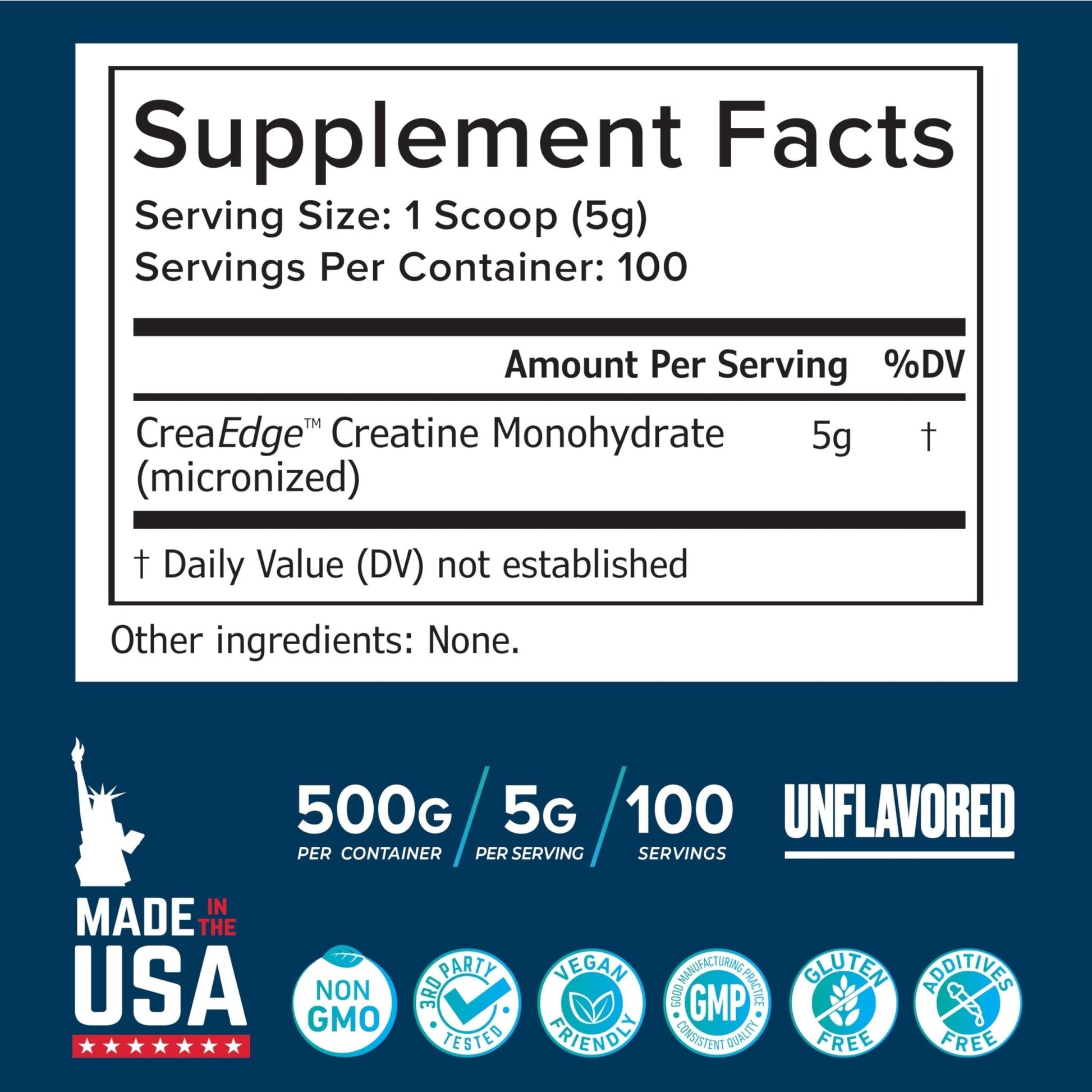 Creatine Monohydrate Powder 500g – Supports Muscle Growth, Strength & Cognitive Function*, 5g per Serv - 100 Servings, Pure Micronized Creatine for Enhanced Performance, Unflavored, 17.9 oz - Maple Wellness Supplements
