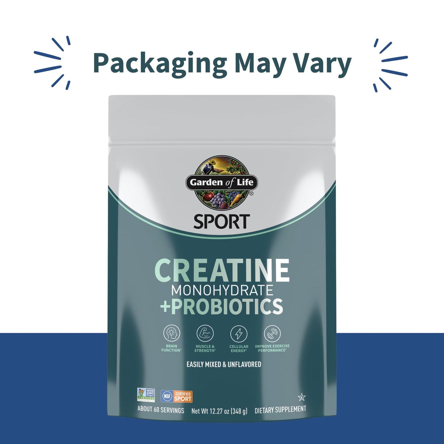 Creatine Monohydrate Powder for Women and Men by Garden of Life, Micronized Pre Workout with Probiotics for Muscle, Strength, Performance, Sport Amino Energy, - Maple Wellness Supplements