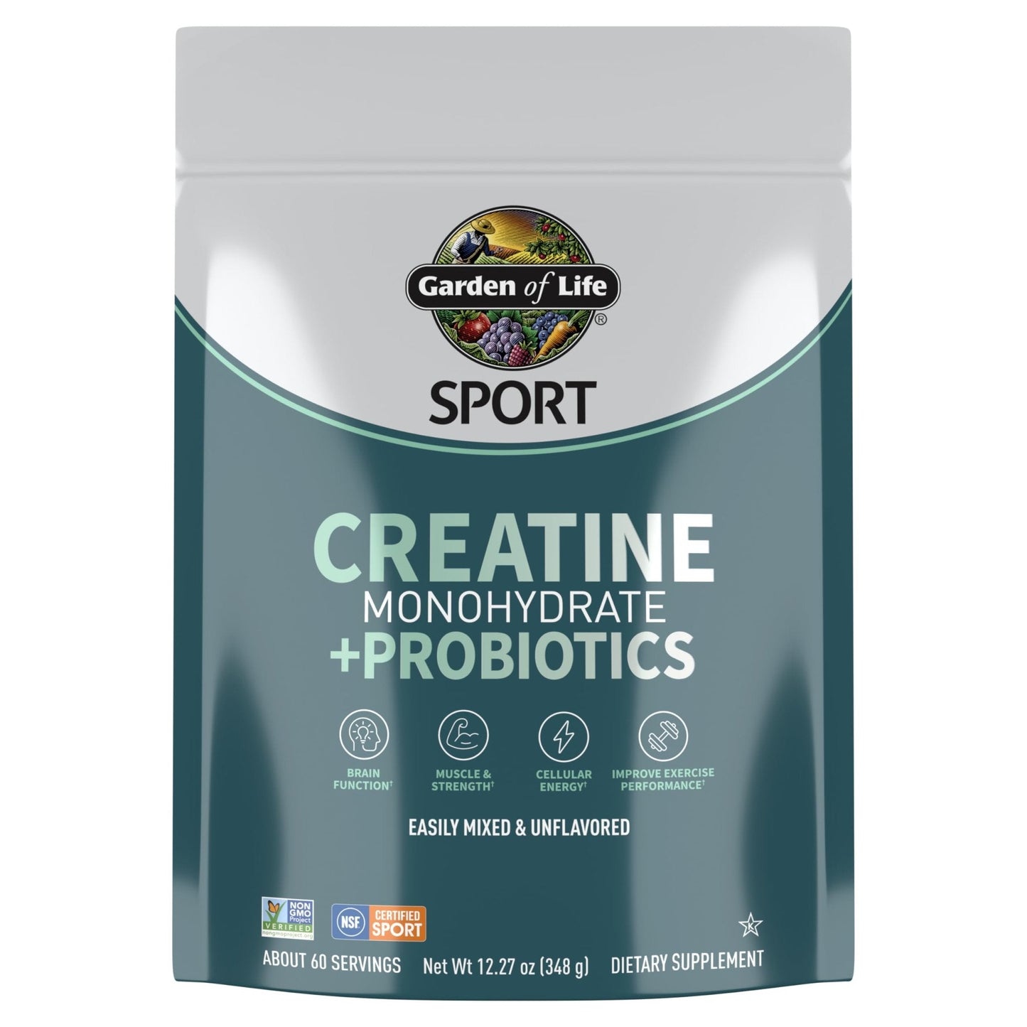 Creatine Monohydrate Powder for Women and Men by Garden of Life, Micronized Pre Workout with Probiotics for Muscle, Strength, Performance, Sport Amino Energy, - Maple Wellness Supplements