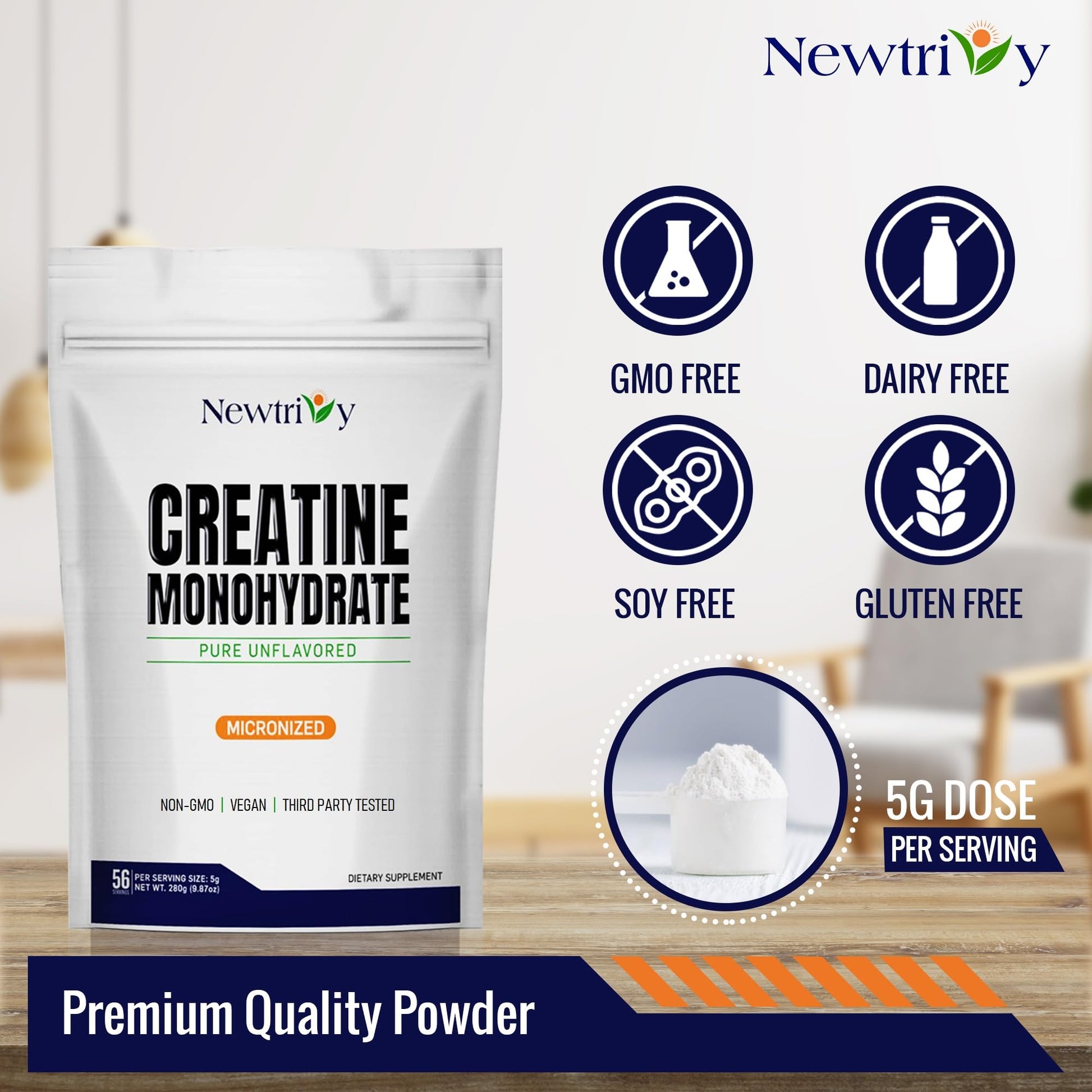 Creatine Monohydrate,Micronized, Pure,Unflavored,280g (9.8oz) - Maple Wellness Supplements