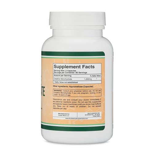 Creatine Pills 1,000mg Per Serving (120 Creatine Capsules) Micronized Creatine - Maple Wellness Supplements