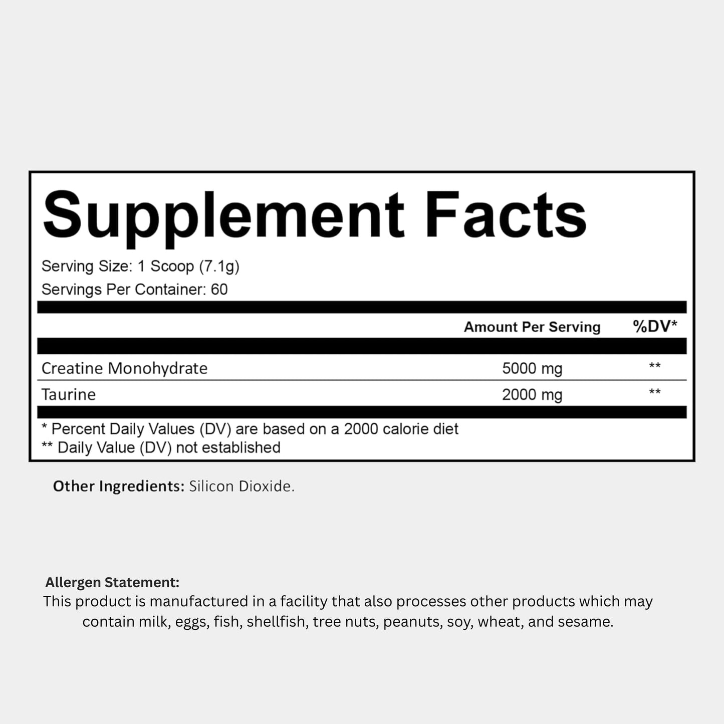 Creatine with Taurine for Women & Men - Unflavored Micronized Creatine Monohydrate Plus Taurine Powder to Support Muscle Strength, Recovery & Brain Health (60 Servings) - Maple Wellness Supplements