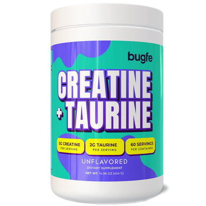 Creatine with Taurine for Women & Men - Unflavored Micronized Creatine Monohydrate Plus Taurine Powder to Support Muscle Strength, Recovery & Brain Health (60 Servings) - Maple Wellness Supplements