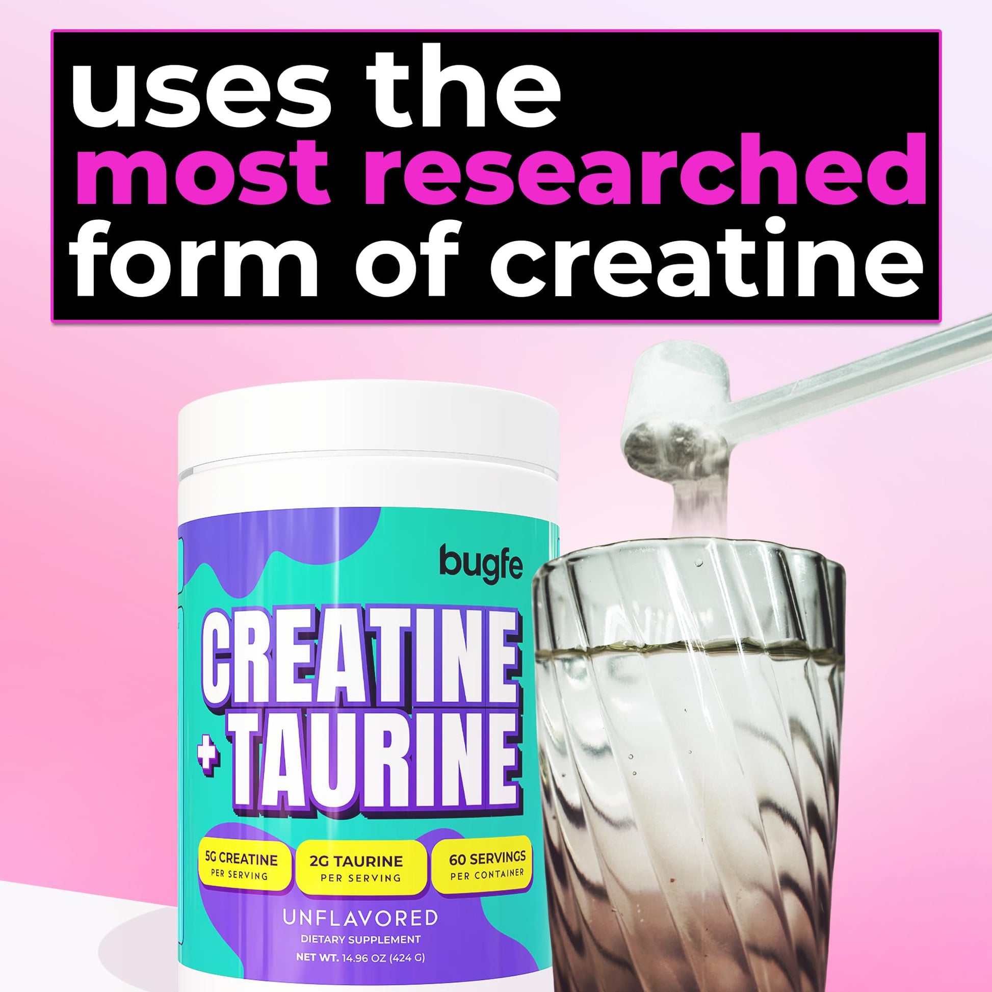Creatine with Taurine for Women & Men - Unflavored Micronized Creatine Monohydrate Plus Taurine Powder to Support Muscle Strength, Recovery & Brain Health (60 Servings) - Maple Wellness Supplements