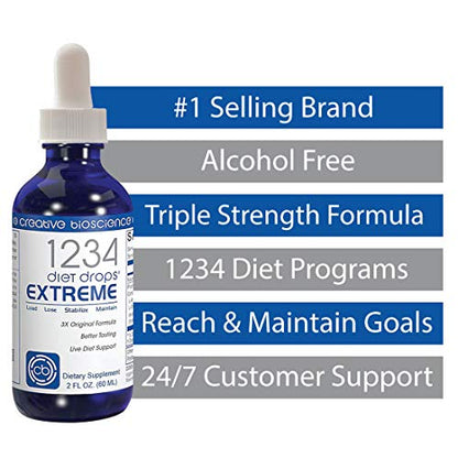 Creative Bioscience 1234 Diet Drops Extreme for Women & Men, Diet Drops for Weight - Maple Wellness Supplements
