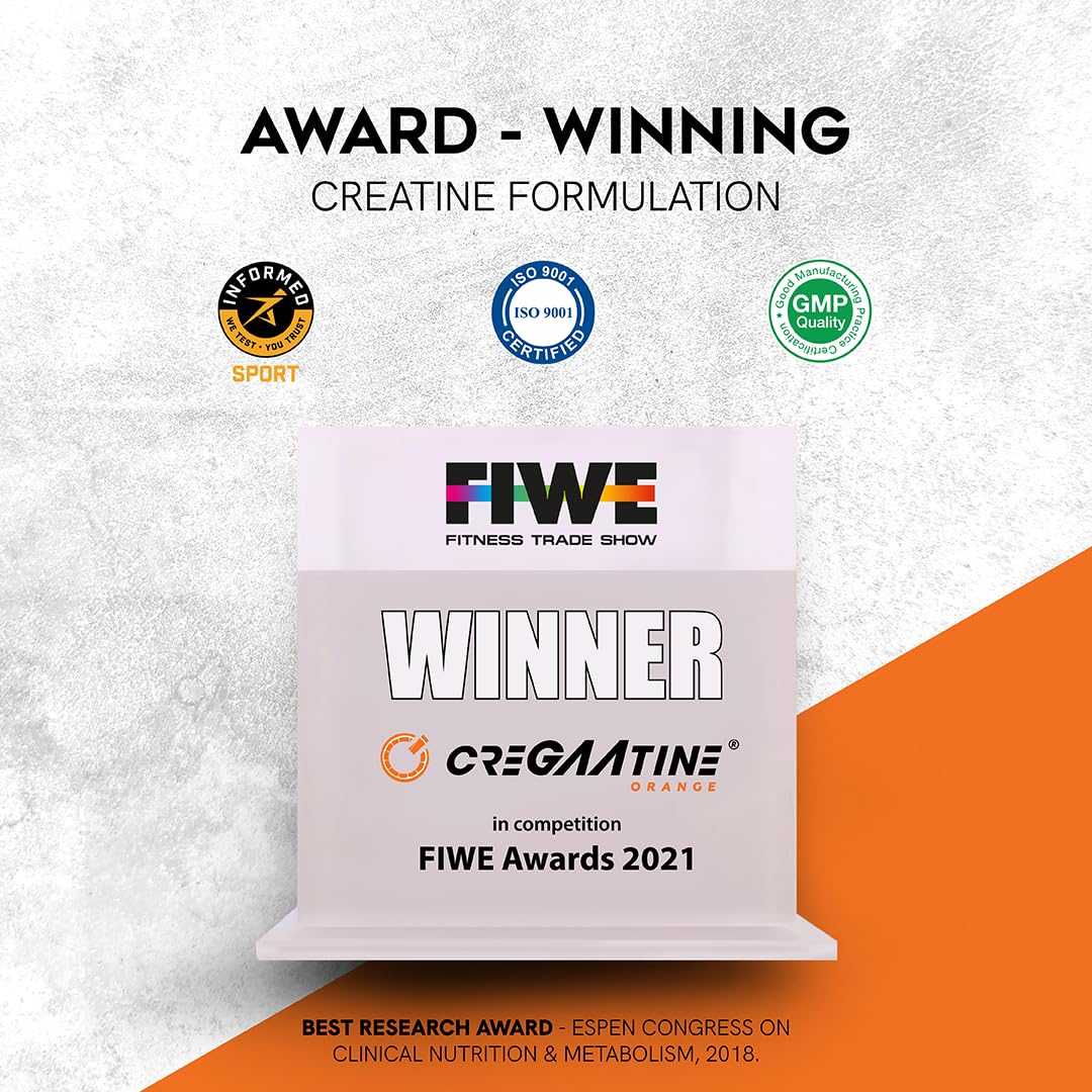 CreGAAtine Micronized Creatine Monohydrate + GAA | Increase Strength, No Water Retention | Boosts Memory & Focus | Single-Serve Packets | 60 Sachets, 30 Servings | (Sachets, Orange) - Maple Wellness Supplements
