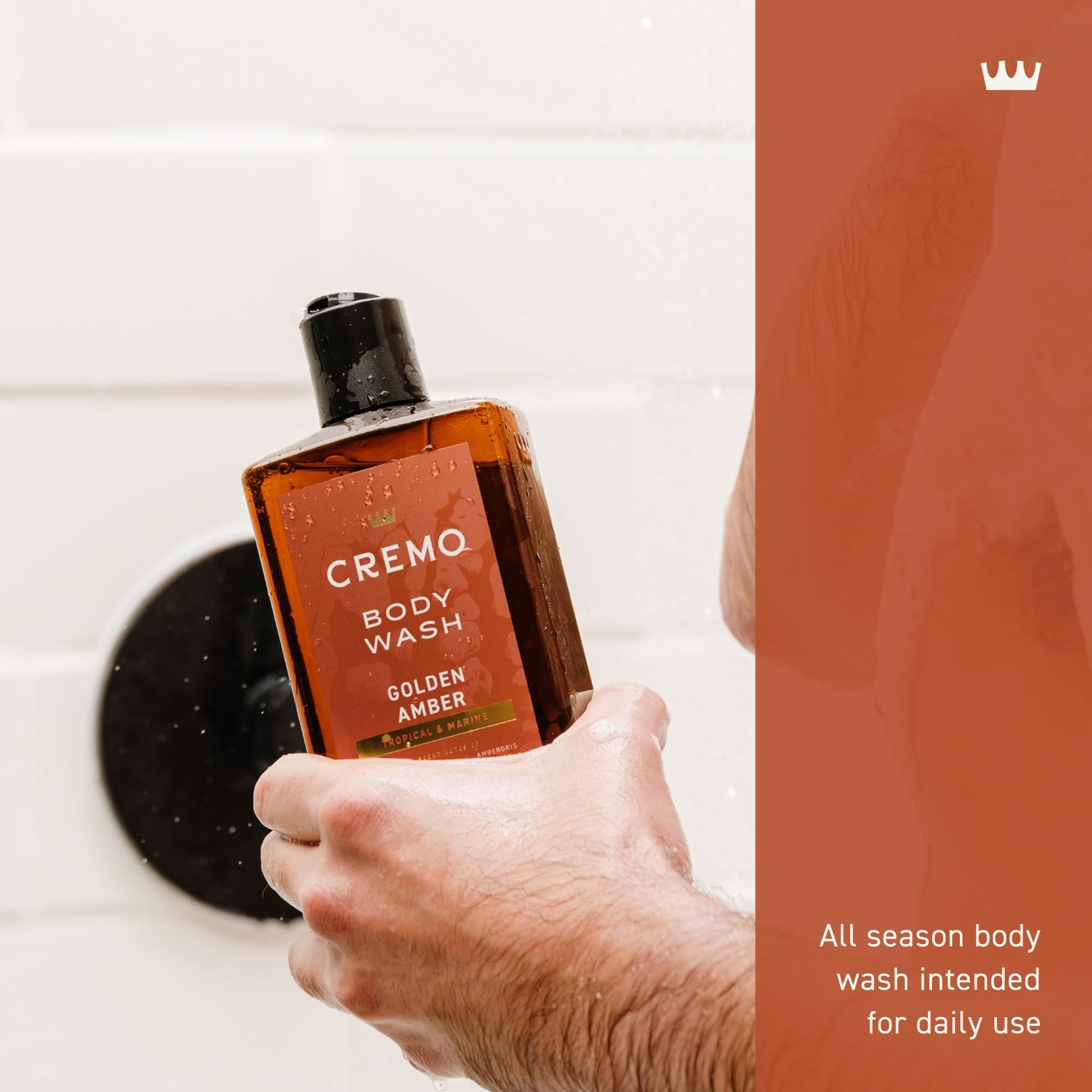 Cremo Body Wash for Men, Rich-Lathering Golden Amber, 16 Fl Oz - Maple Wellness Supplements
