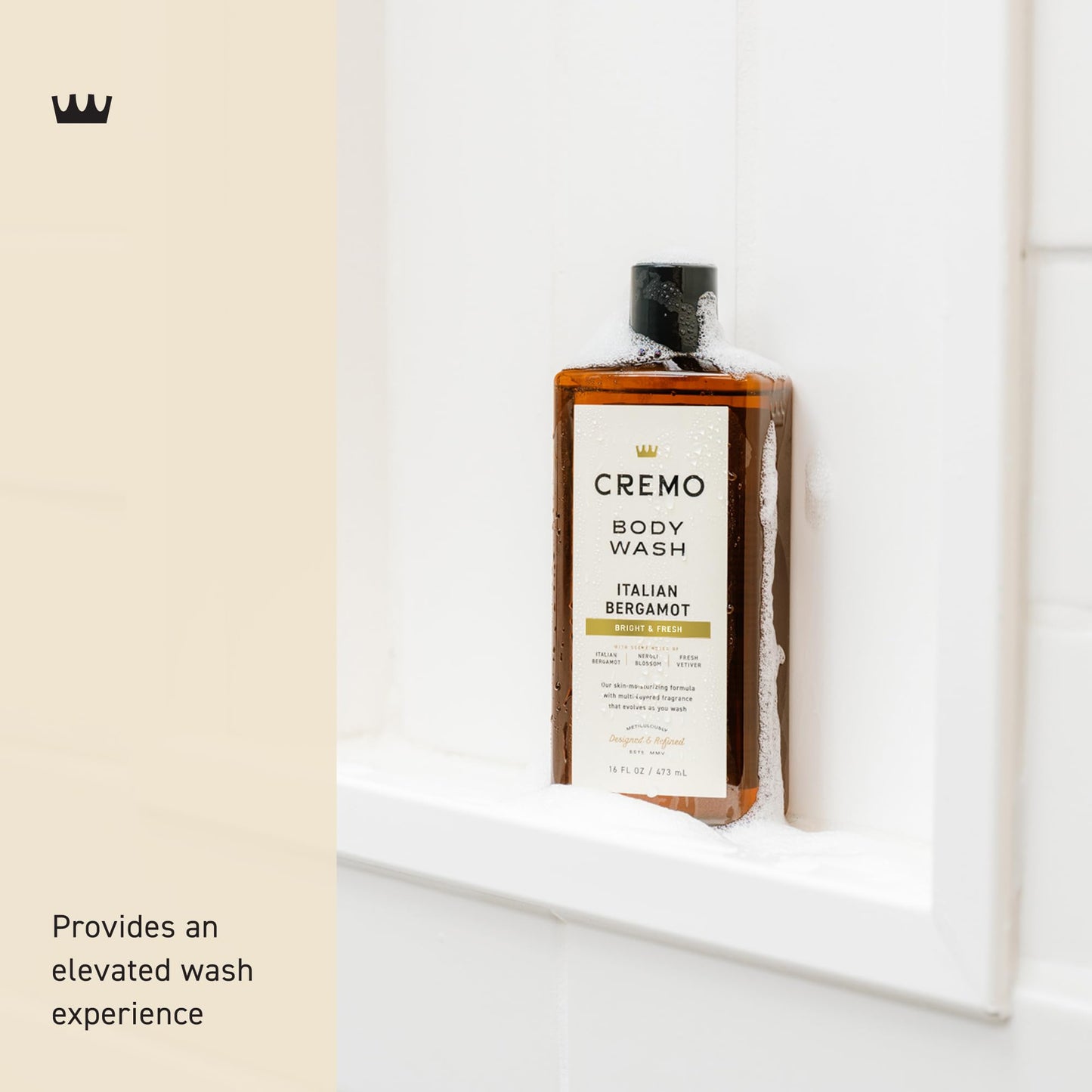 Cremo Body Wash for Men, Rich-Lathering Italian Bergamot, 16 Fl Oz - Maple Wellness Supplements