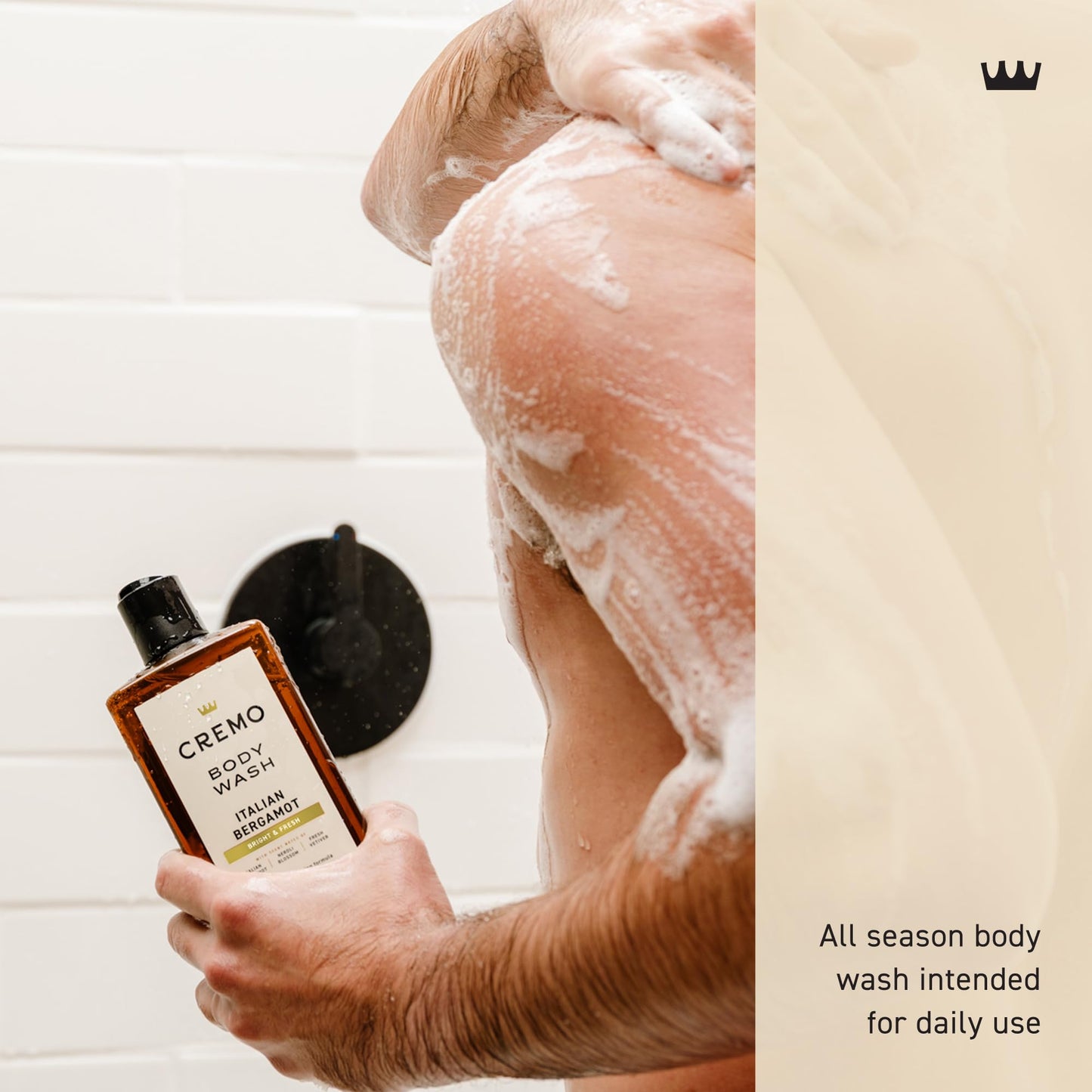 Cremo Body Wash for Men, Rich-Lathering Italian Bergamot, 16 Fl Oz - Maple Wellness Supplements