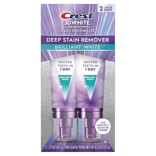 Crest 3DWhite Brilliance Deep Stain Remover Brilliant White Toothpaste - 3.1oz/2pk - Maple Wellness Supplements