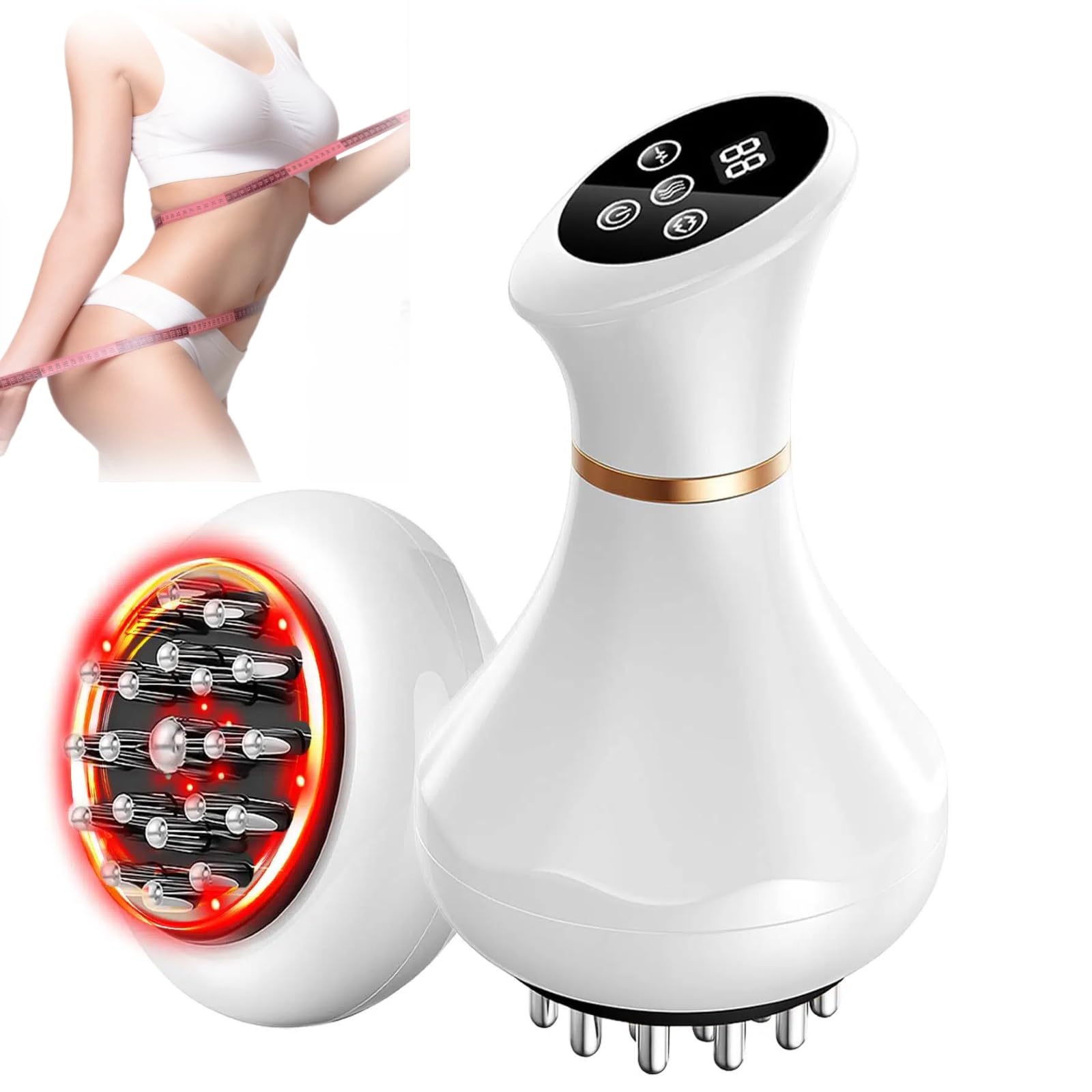 CRYSNATM Lymphatic Drainage Massager & Anti Cellulite Massage Tool, Body Sculpting Machine Helps Reduce Stretch Marks & Cellulite, Ideal Pain Relief Devices for Sciatica Nerve, Legs, Arms, Belly - Maple Wellness Supplements