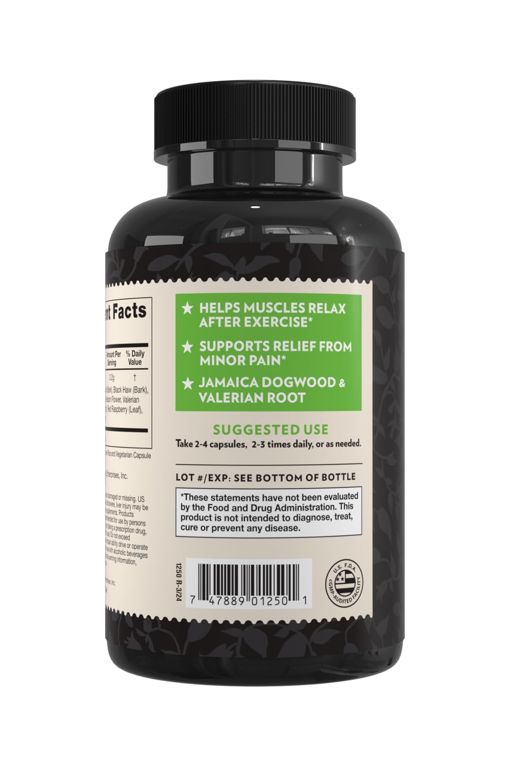 Crystal Star Muscle Relax (60 Capsules) – Herbal Relief from Sore Muscles, Cramps & Spasms – Valerian Root, Jamaica Dogwood & Cramp Bark - Non-GMO - Maple Wellness Supplements