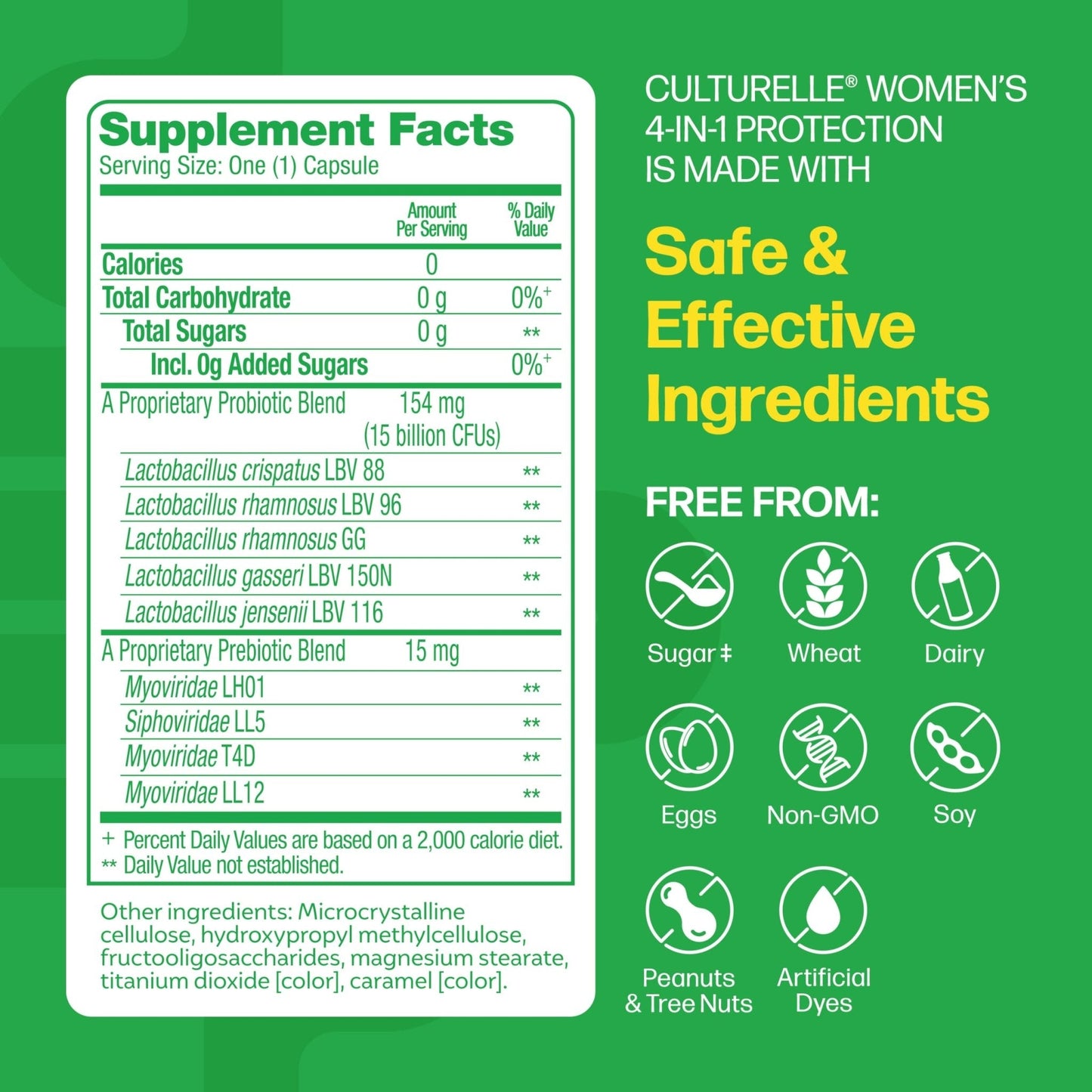 Culturelle 4-in-1 Probiotics for Women, Daily Probiotic & Prebiotic Supplement to Support Vaginal Health, Digestive Health, Immune Health - Maple Wellness Supplements