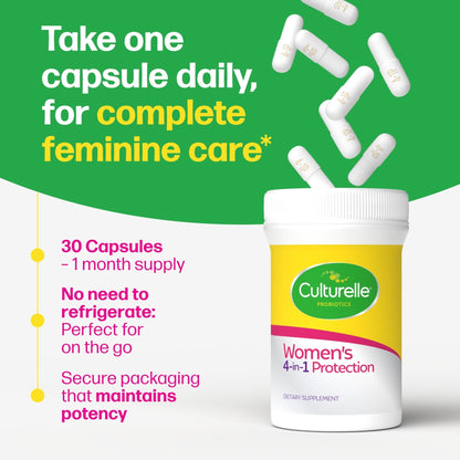 Culturelle 4-in-1 Probiotics for Women, Daily Probiotic & Prebiotic Supplement to Support Vaginal Health, Digestive Health, Immune Health - Maple Wellness Supplements