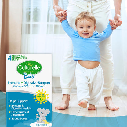 Culturelle Baby Probiotic Drops + Vitamin D, Immune & Digestive Health Support for Babies, Infants & Newborns 0-12 Months - Maple Wellness Supplements
