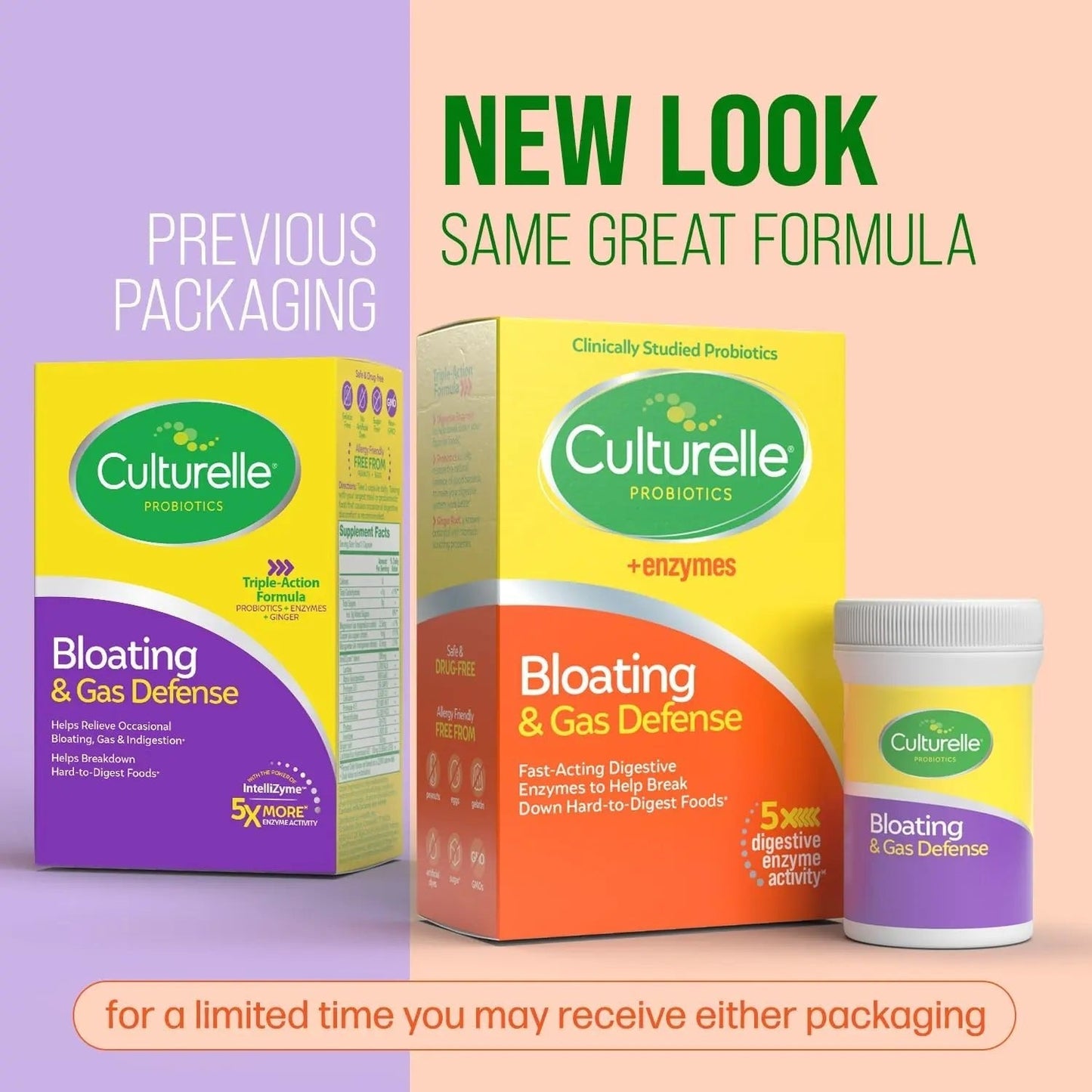 Culturelle Bloating & Gas Defense, Digestive Enzymes & Probiotics for Digestive Health, 30 Capsules, Supports Occasional Indigestion & Discomfort - Maple Wellness Supplements
