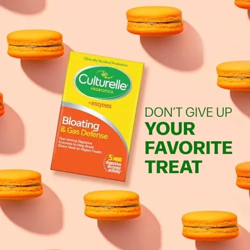 Culturelle Bloating & Gas Defense, Digestive Enzymes & Probiotics for Digestive Health, 30 Capsules, Supports Occasional Indigestion & Discomfort - Maple Wellness Supplements