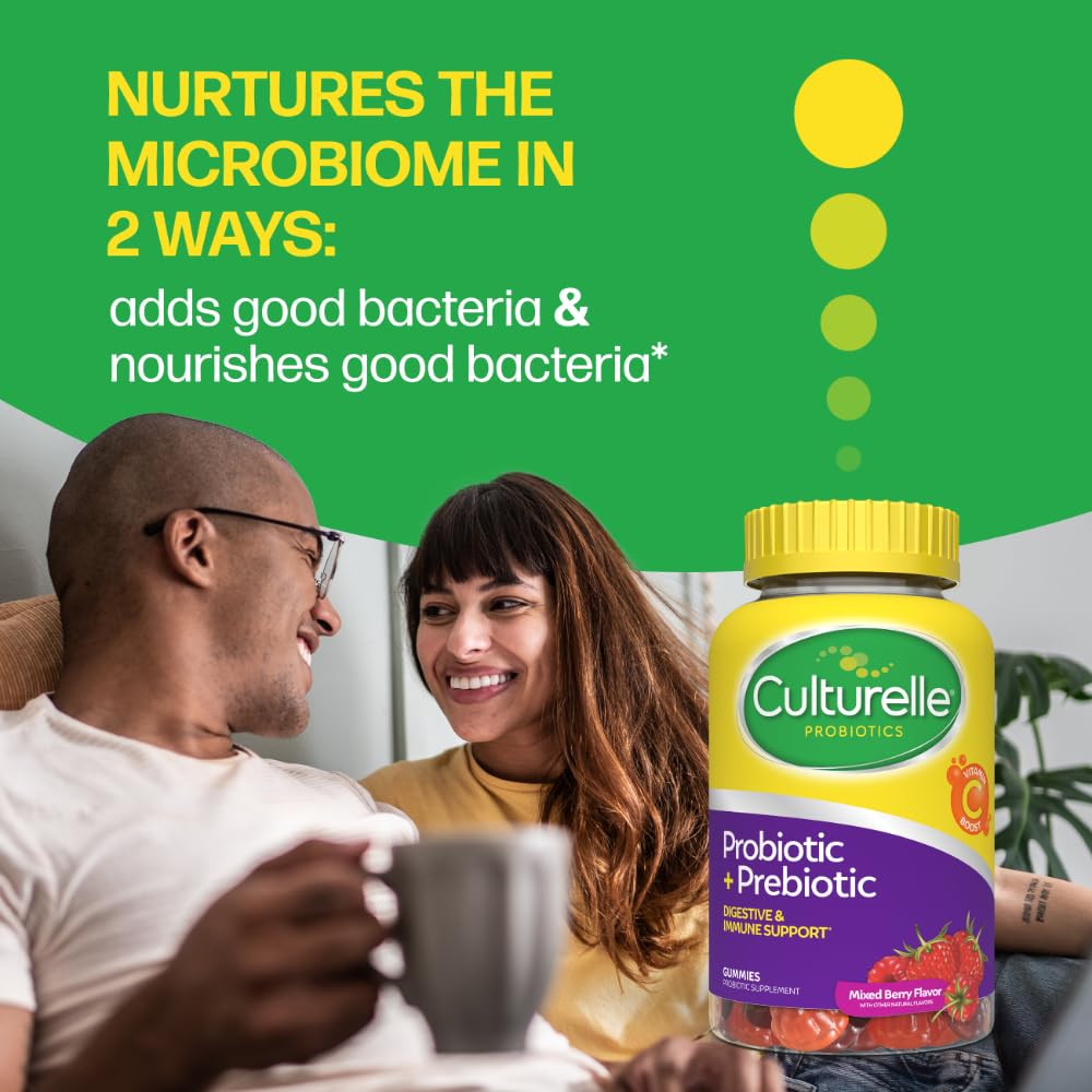Culturelle Daily Probiotic Gummies for Women & Men, Berry Flavor, 52 Count, Naturally-Sourced Daily Probiotic - Maple Wellness Supplements