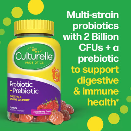 Culturelle Daily Probiotic Gummies for Women & Men, Berry Flavor, 52 Count, Naturally-Sourced Daily Probiotic - Maple Wellness Supplements