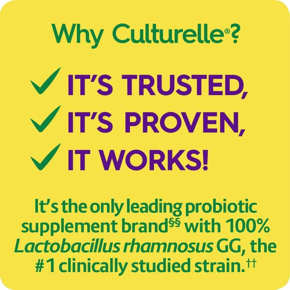 Culturelle Digestive Health Daily Probiotic Chewables, Probiotic For Men and Women, Most Clinically Studied Probiotic Strain, 10 Billion CFUs - Maple Wellness Supplements