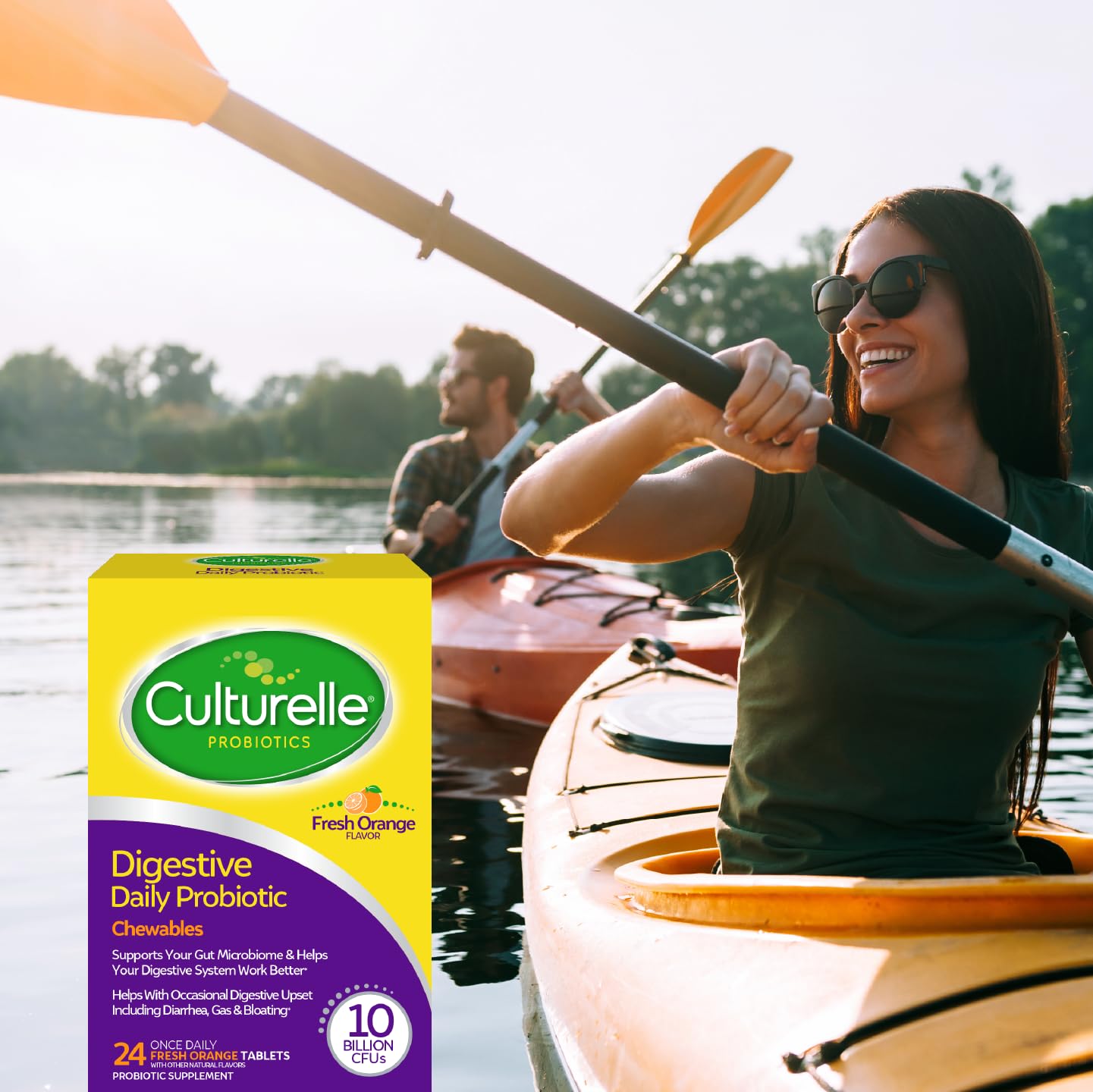 Culturelle Digestive Health Daily Probiotic Chewables, Probiotic For Men and Women, Most Clinically Studied Probiotic Strain, 10 Billion CFUs - Maple Wellness Supplements