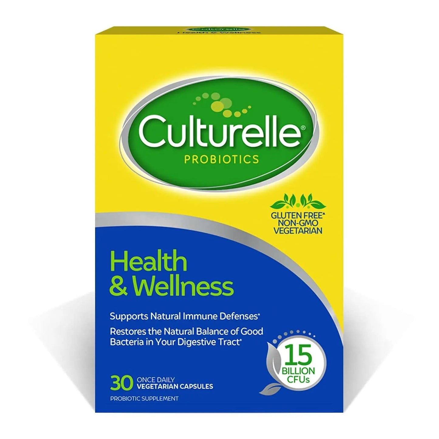 Culturelle Health & Wellness Daily Probiotic for Women & Men - 30 Count - 15 Billion CFUs & A Proven-Effective Probiotic Strain Support your Immune System- Gluten Free, Soy Free, Non-GMO - Maple Wellness Supplements