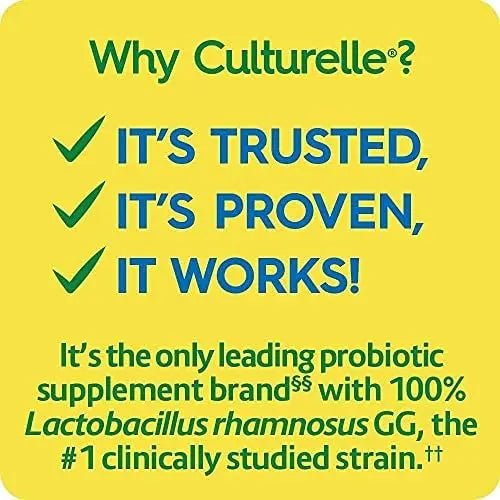 Culturelle Health & Wellness Daily Probiotic Supplement For Men & Women, Helps Support Your Immune System, Occasional Diarrhea, Gas & Bloating, 15 Billion CFUs, Non-GMO, 50 Count - Maple Wellness Supplements