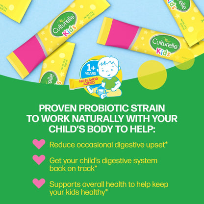 Culturelle Kids Daily Probiotic Packets for Kids, (Ages 3+) - 50 Count – From the 1 Pediatrician-Recommended Brand – Flavorless Daily Probiotics - Maple Wellness Supplements